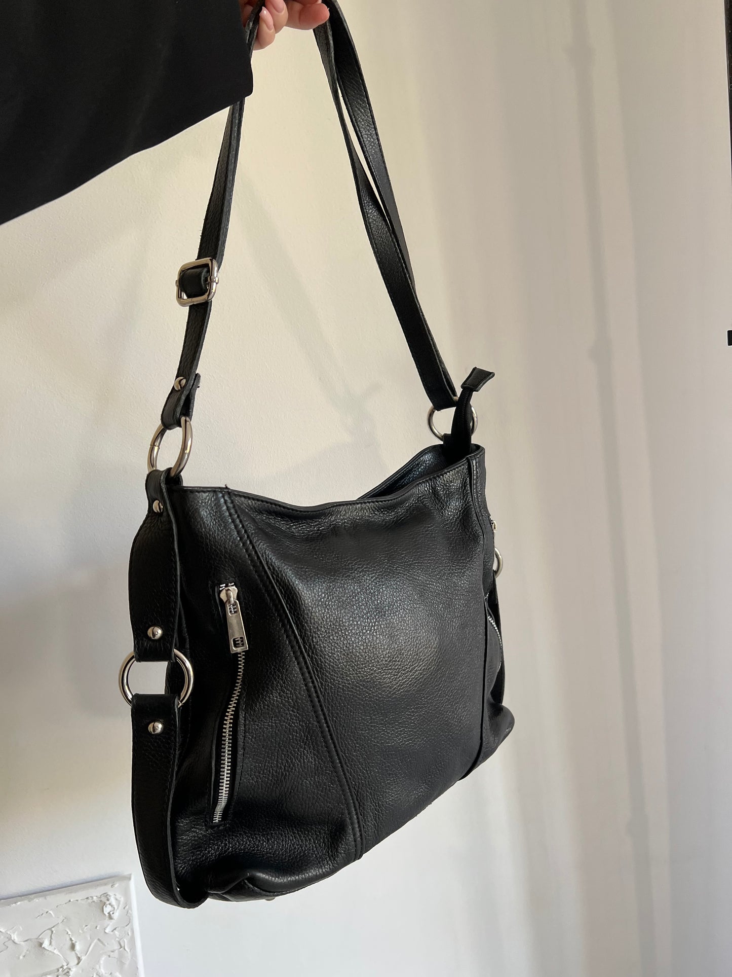 Black genuine leather bag