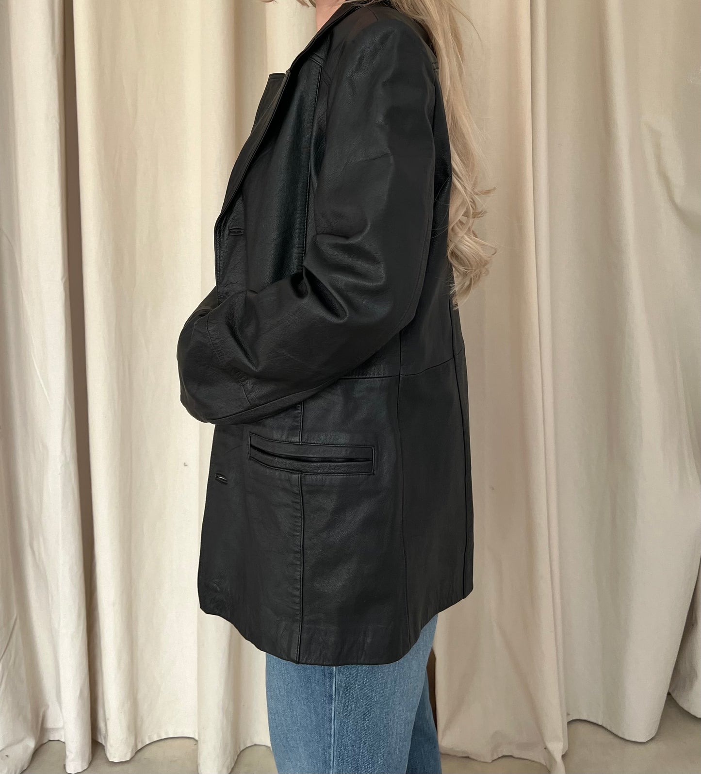 Black genuine leather jacket | jacket