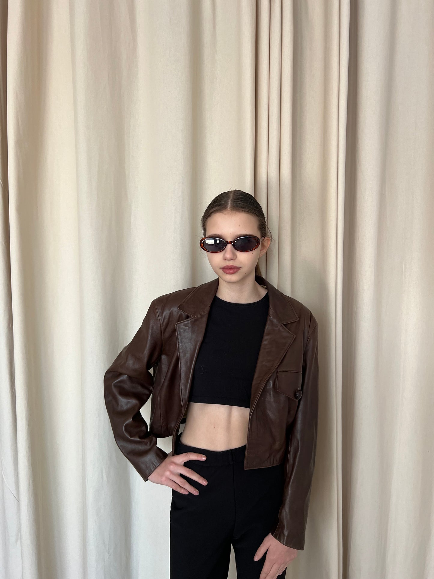 Blazer jacket made of natural leather