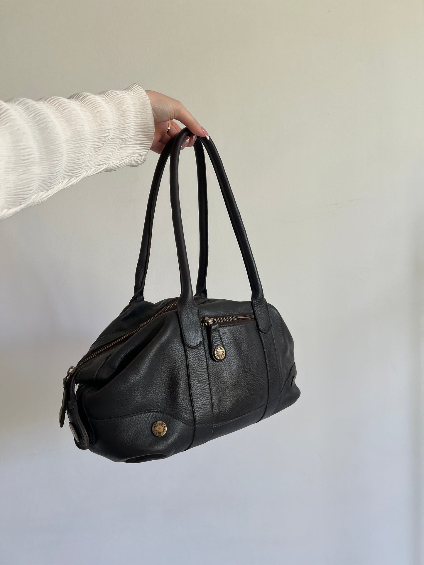 Brown bag made of genuine leather