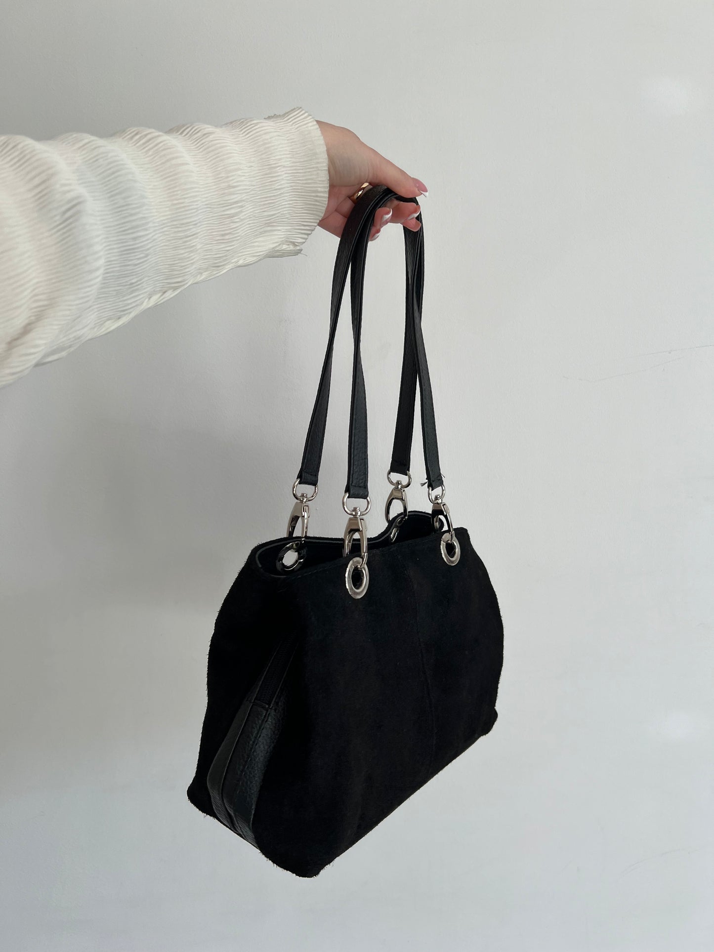 Black genuine leather bag