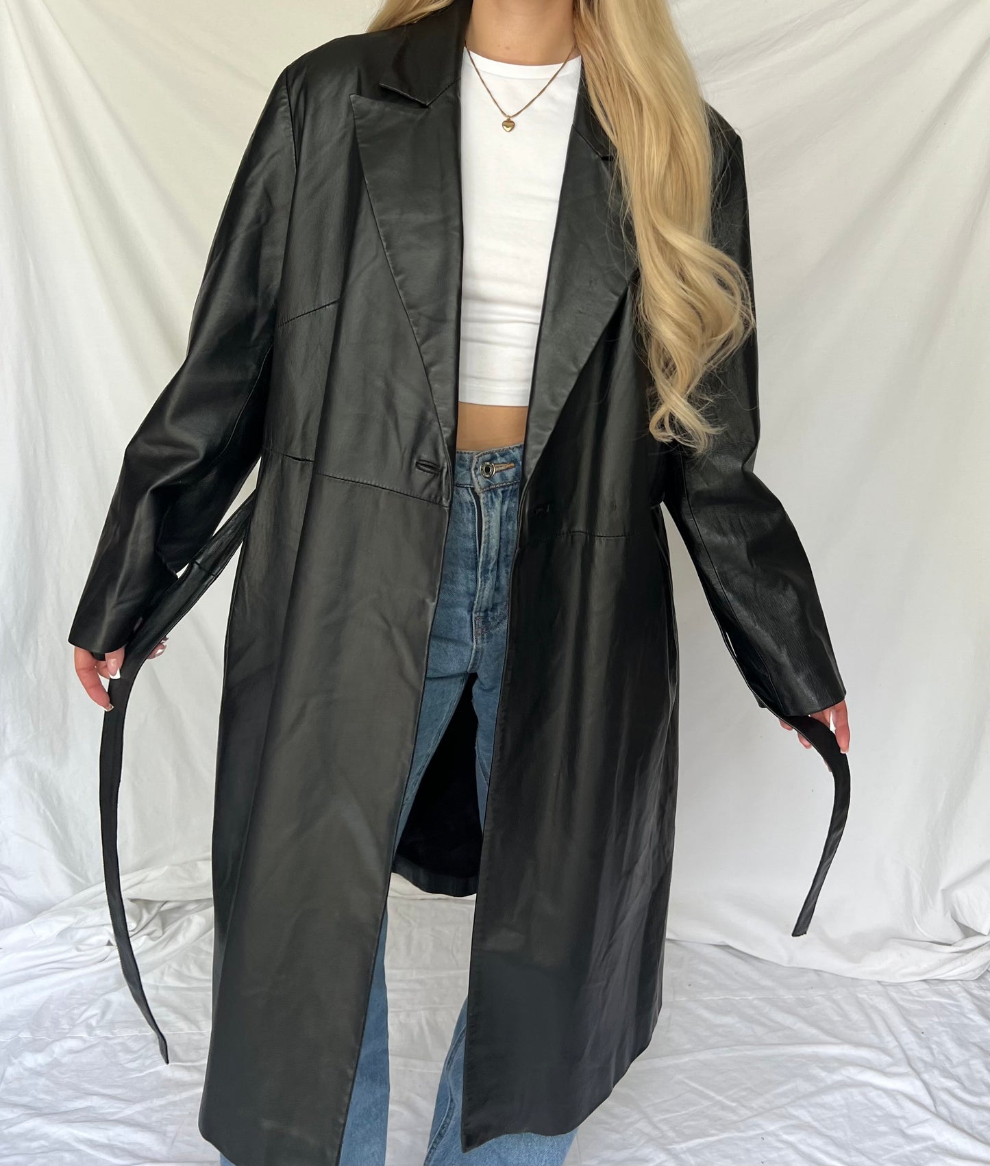 Black leather coat