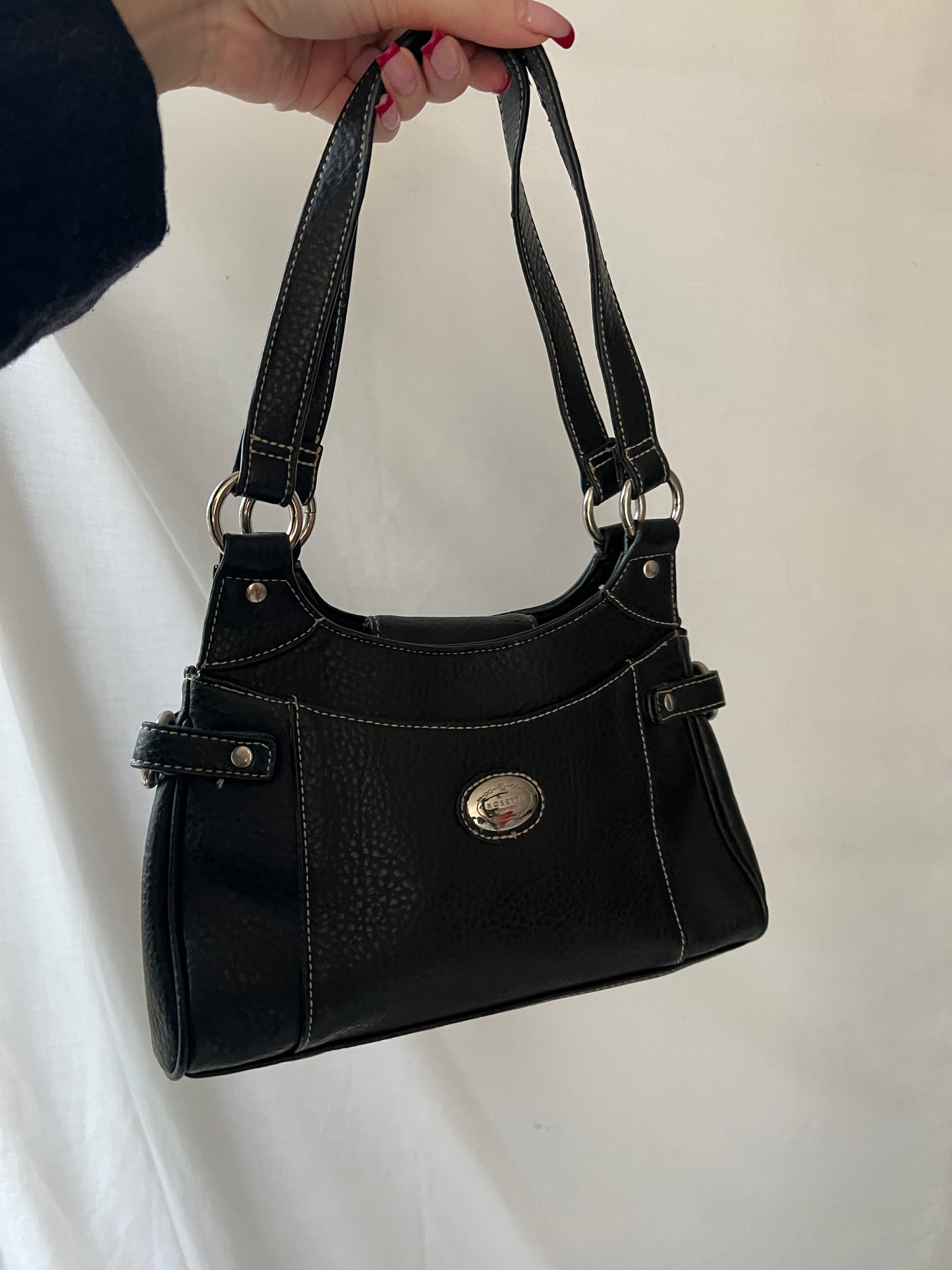 Black genuine leather bag