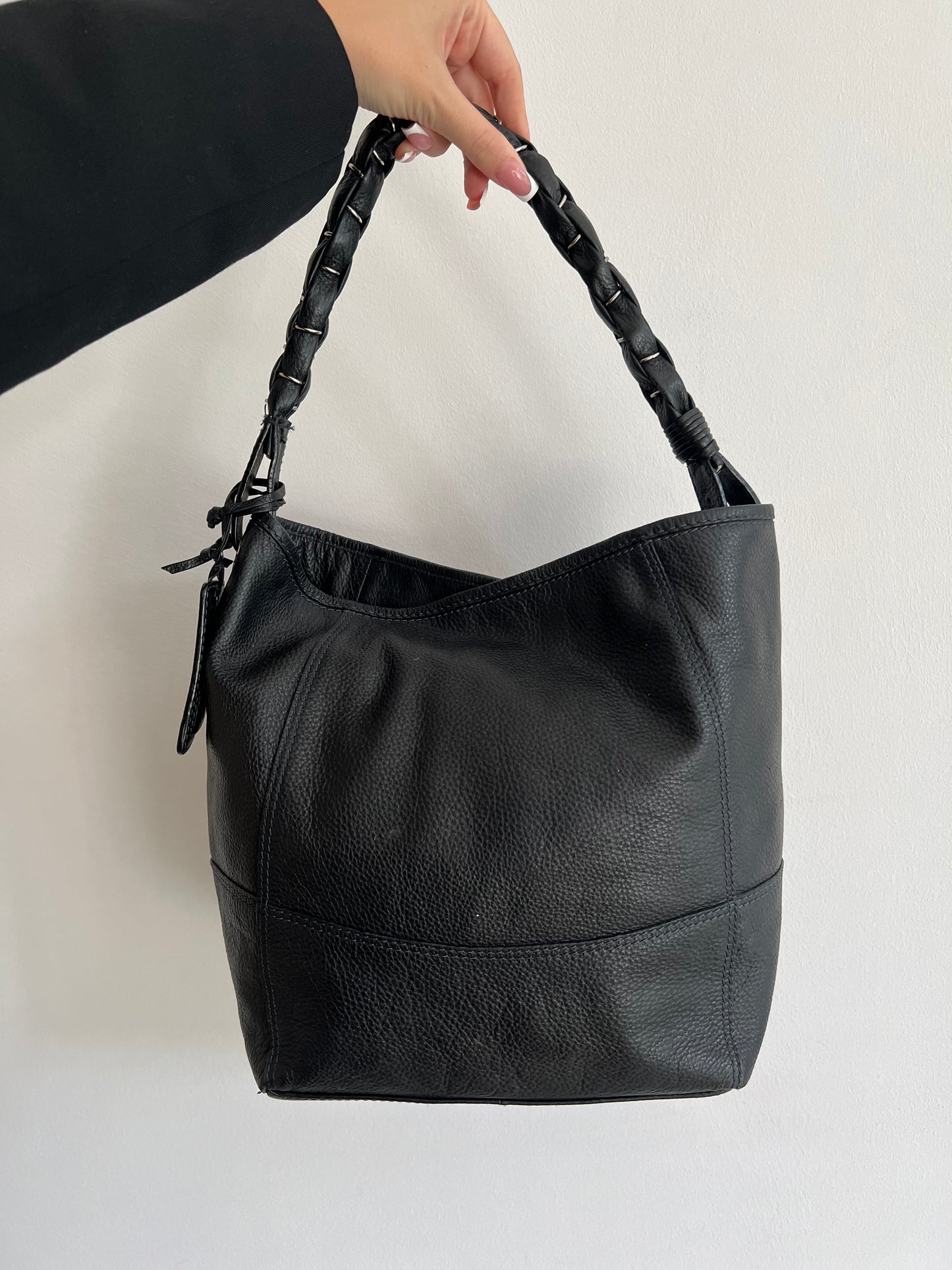 Black genuine leather bag