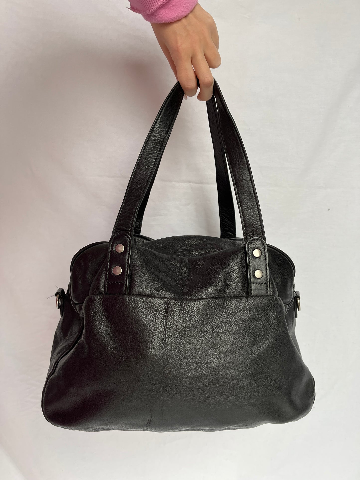 Black genuine leather bag