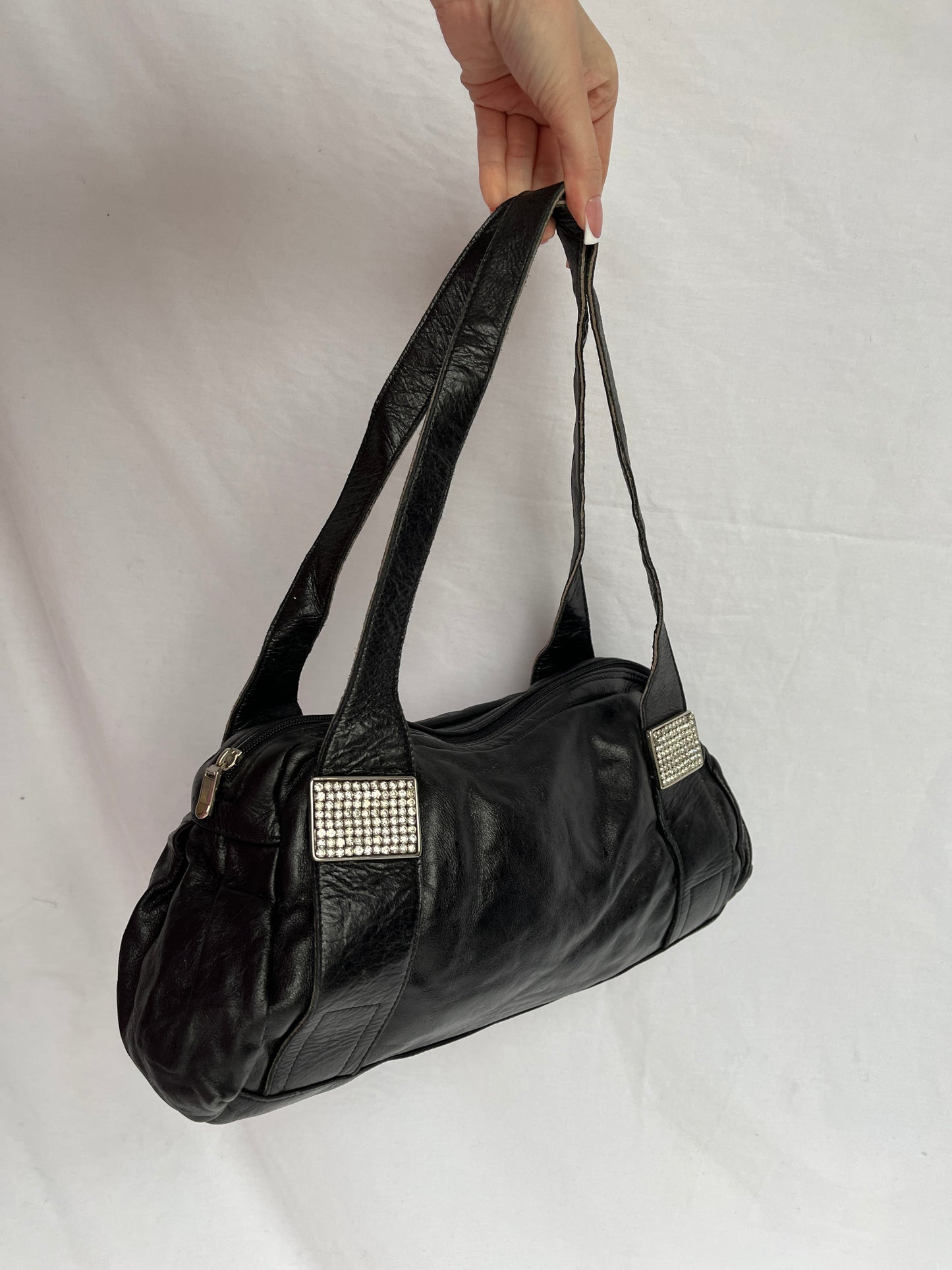 Black genuine leather bag