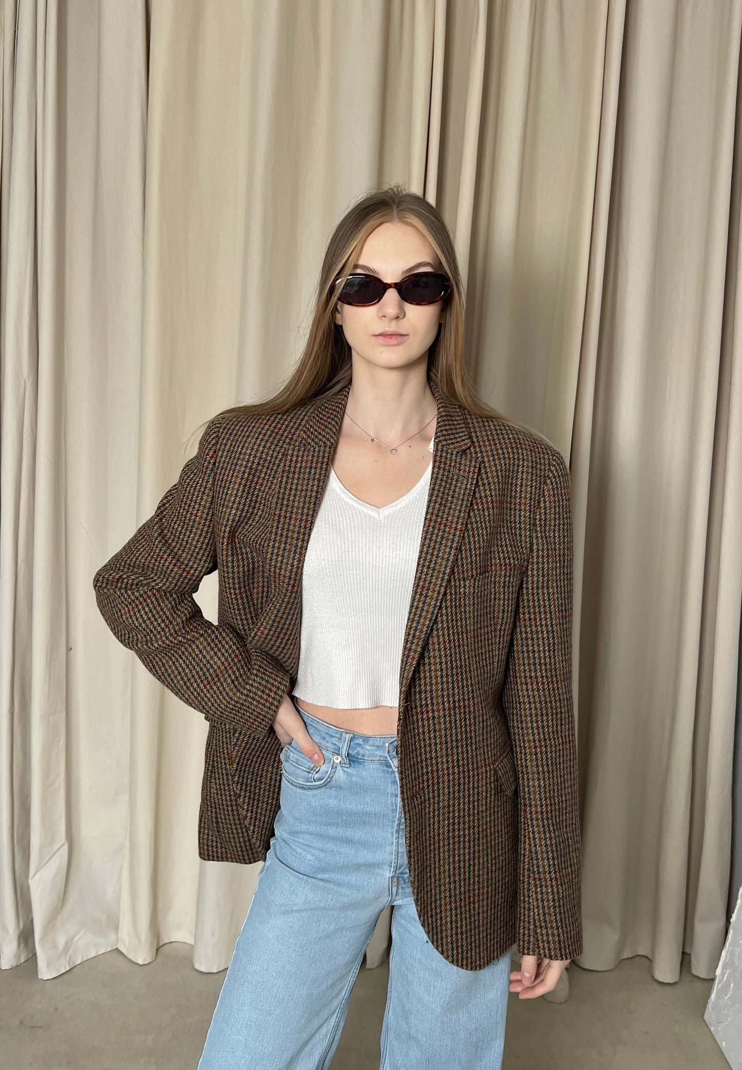 Checked wool jacket