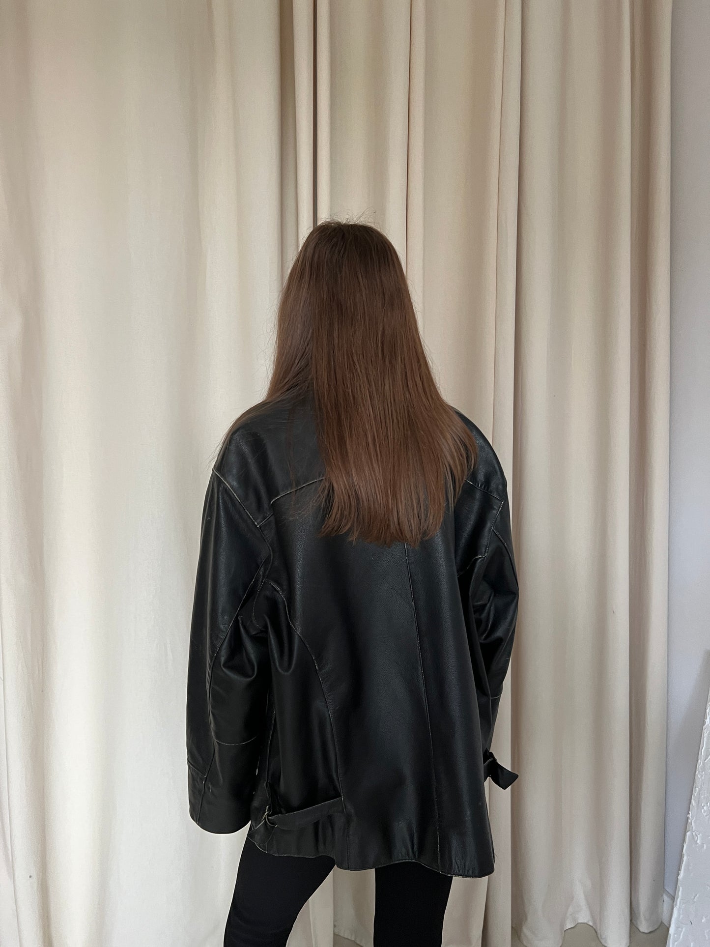 Black genuine leather jacket