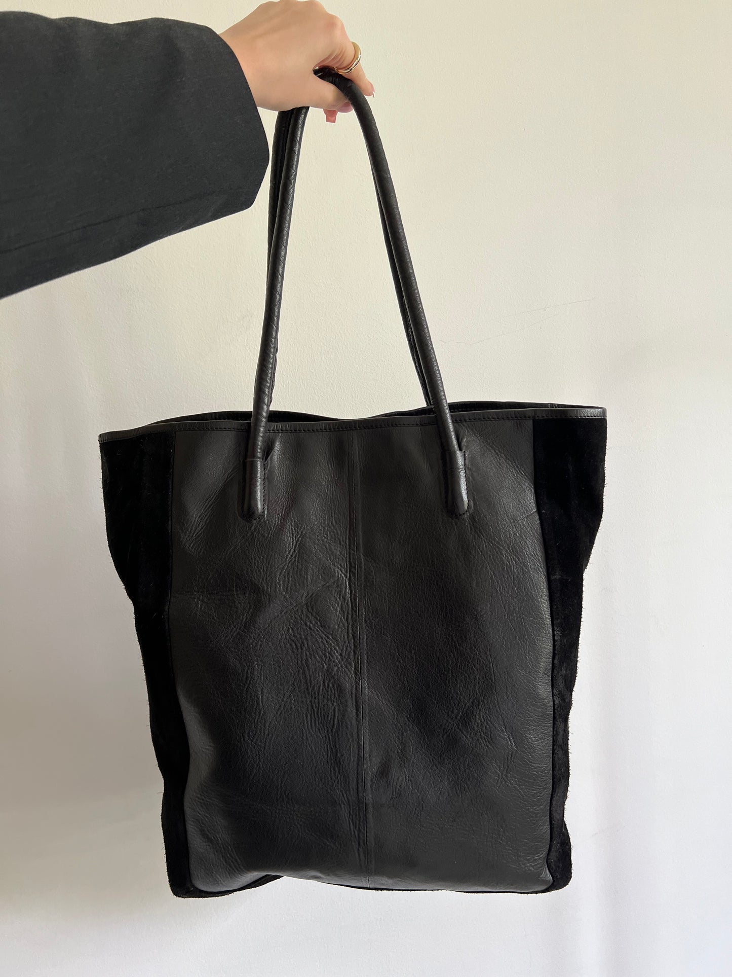 Genuine leather shopper bag