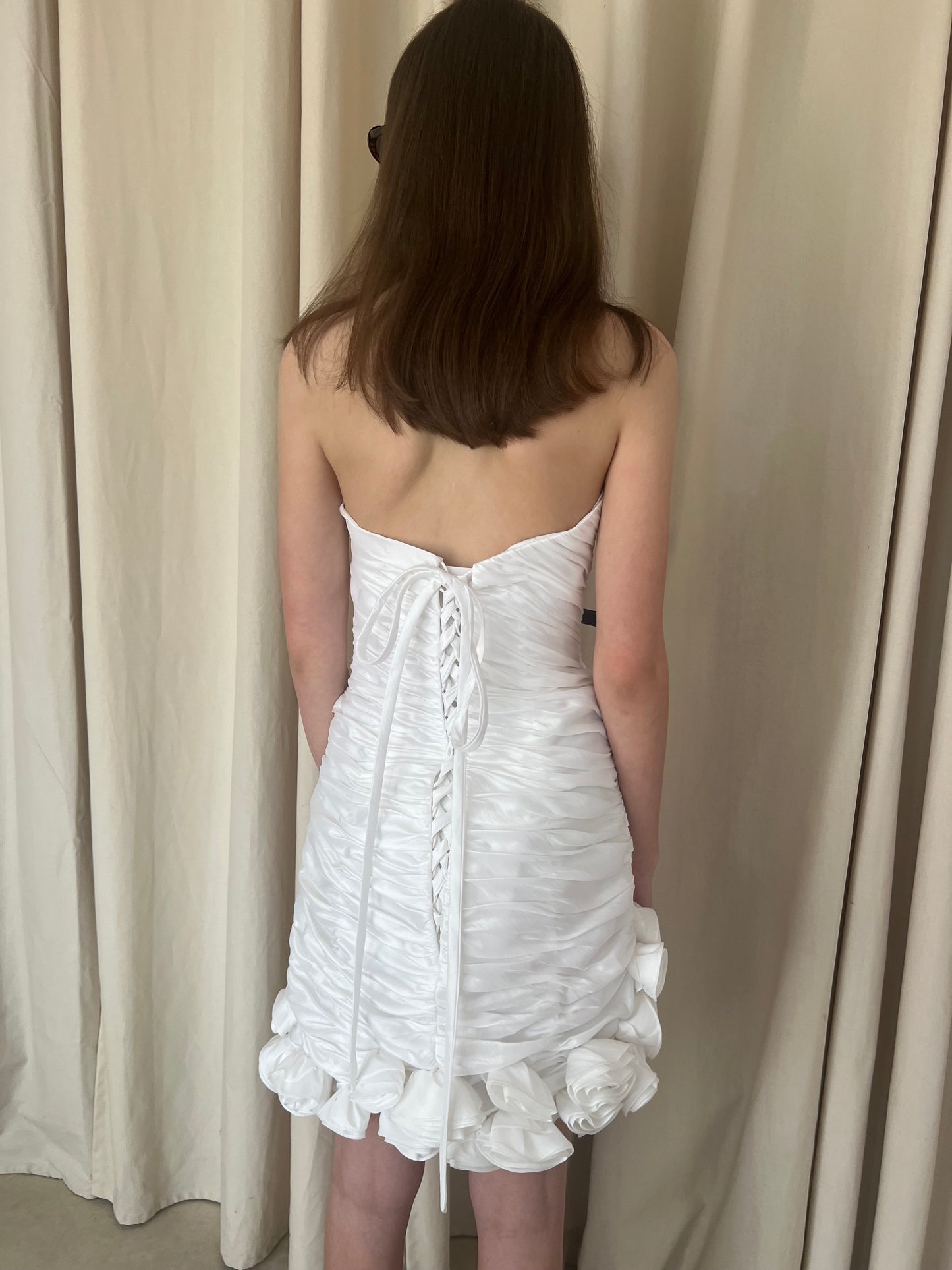 White dress with flowers