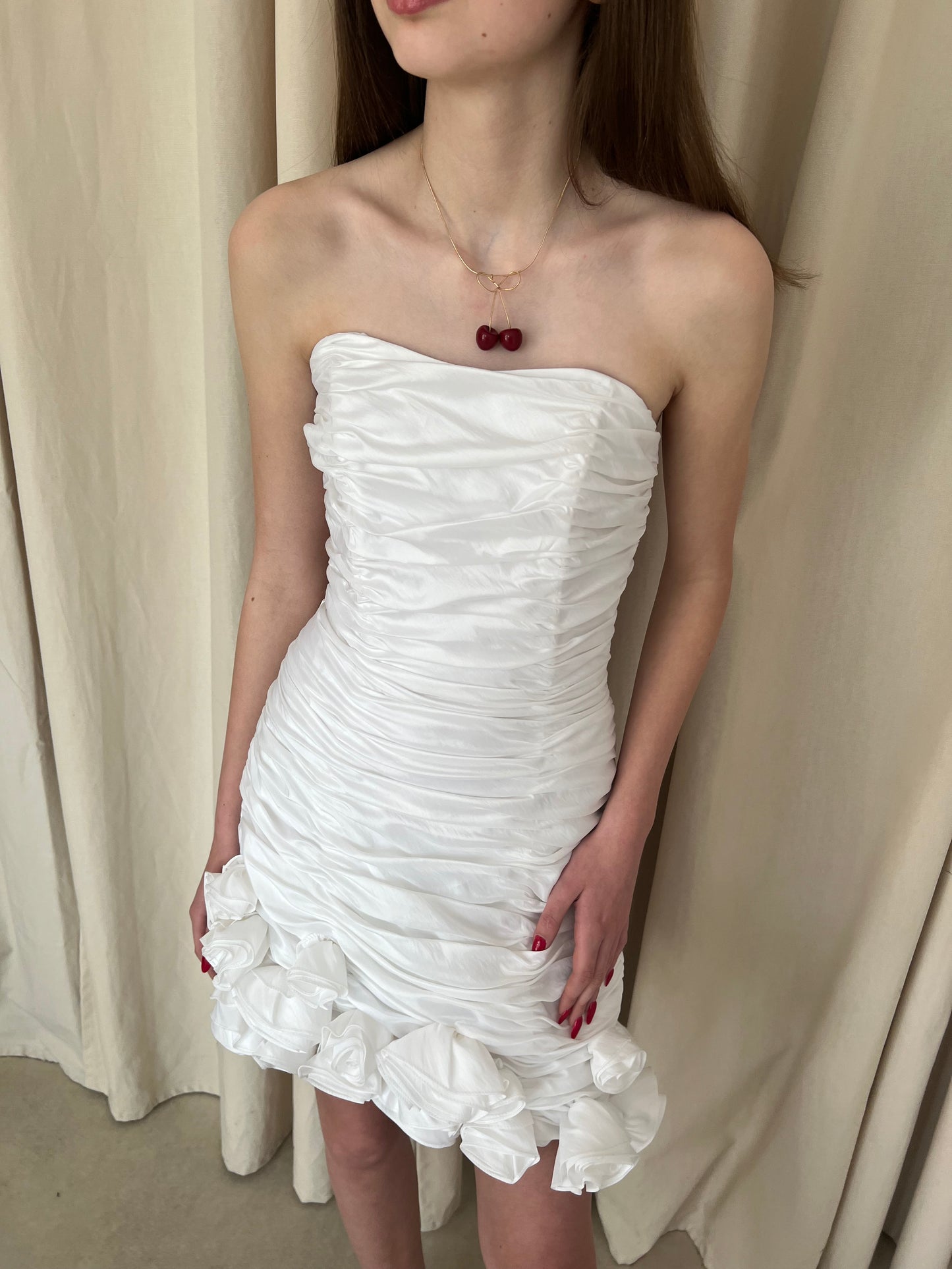 White dress with flowers