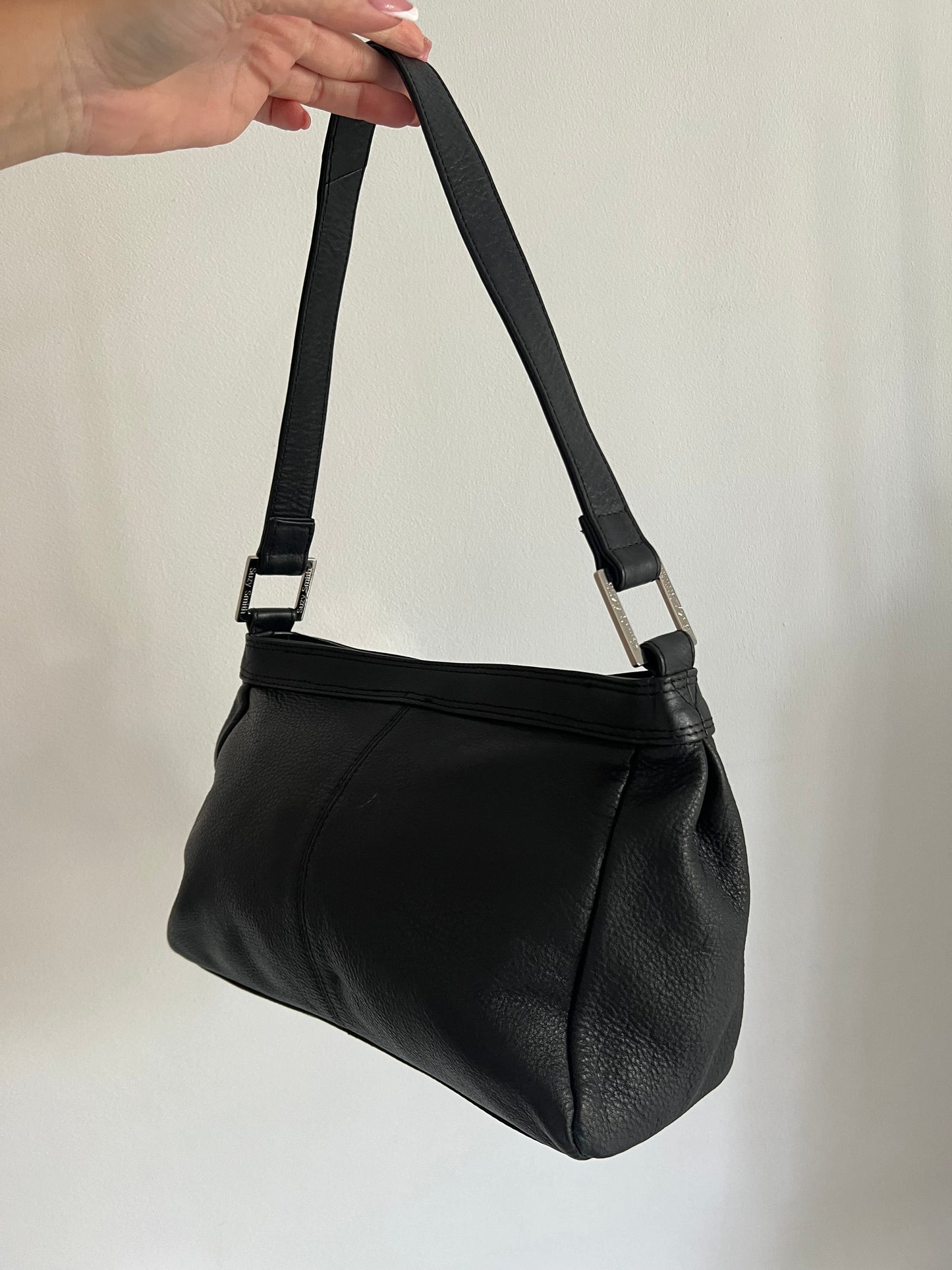 Black bag made of natural leather