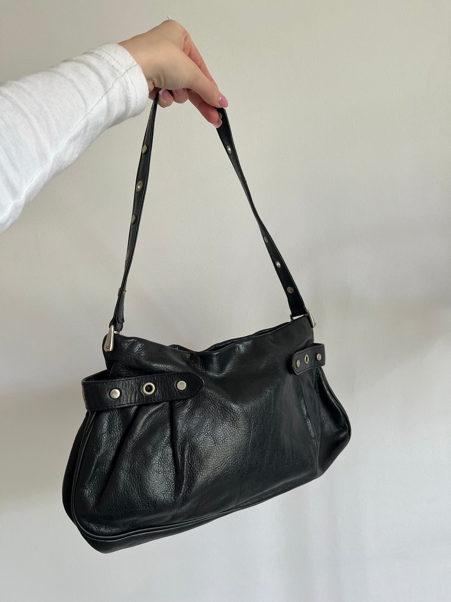 Black genuine leather bag
