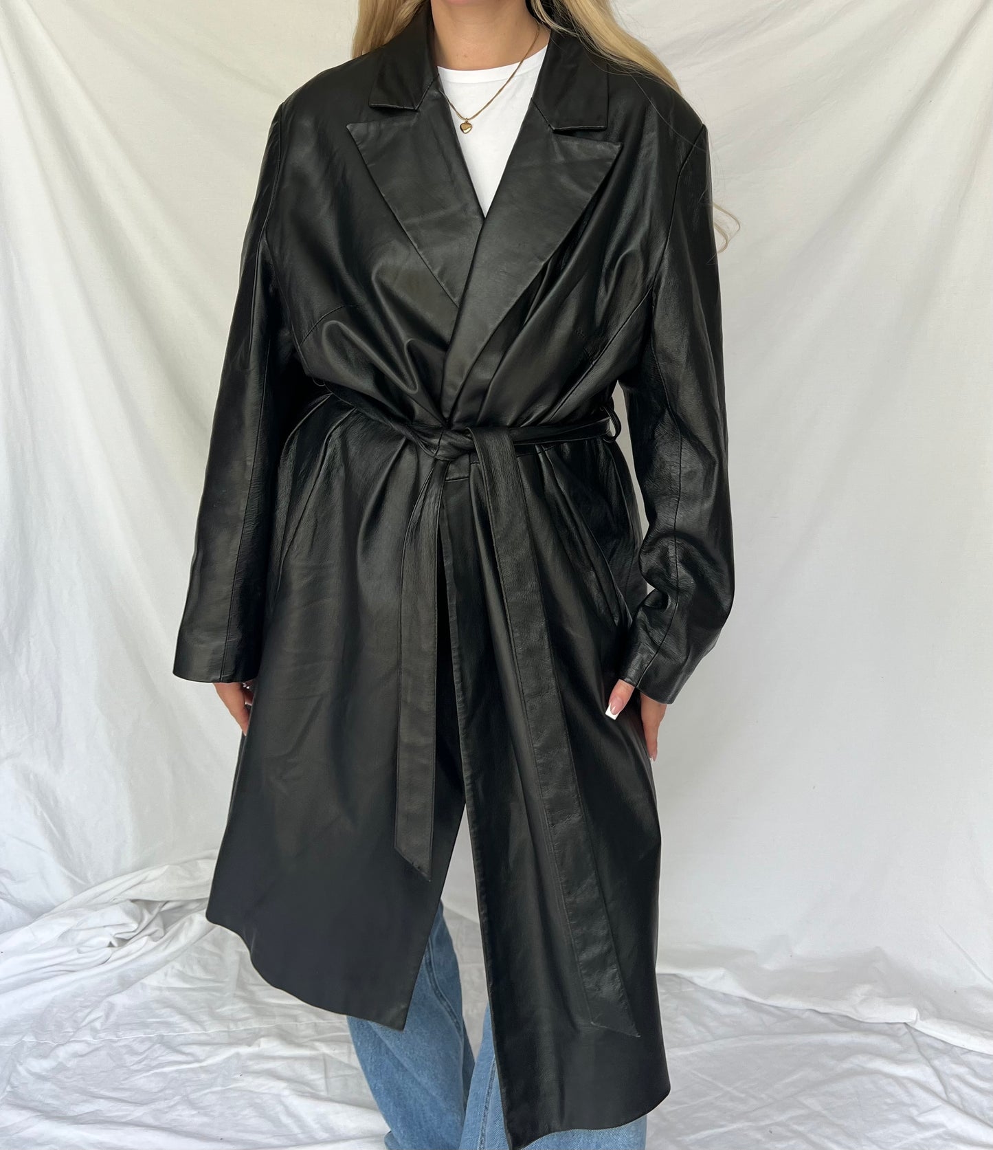 Black leather coat