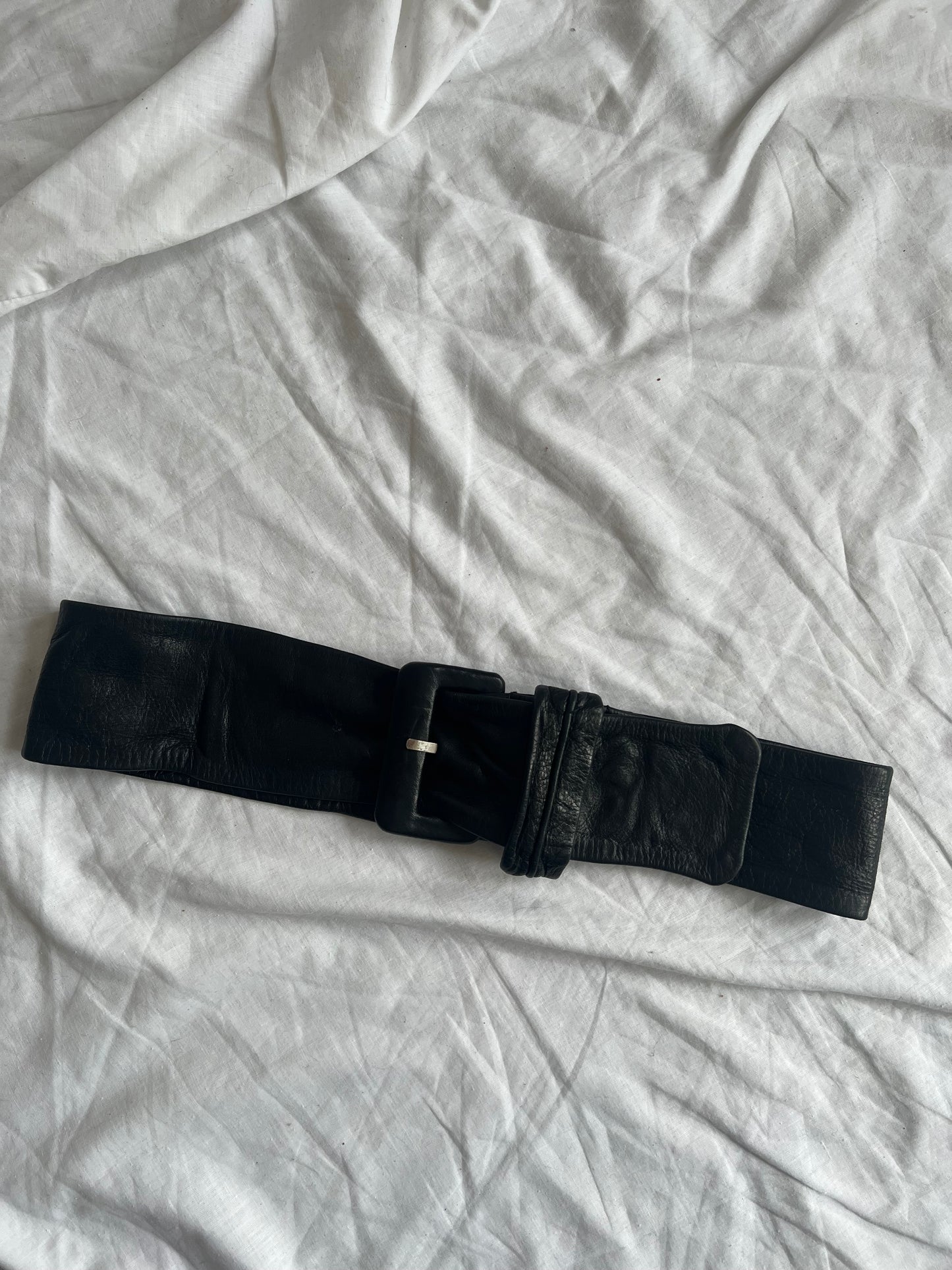 Black genuine leather strap