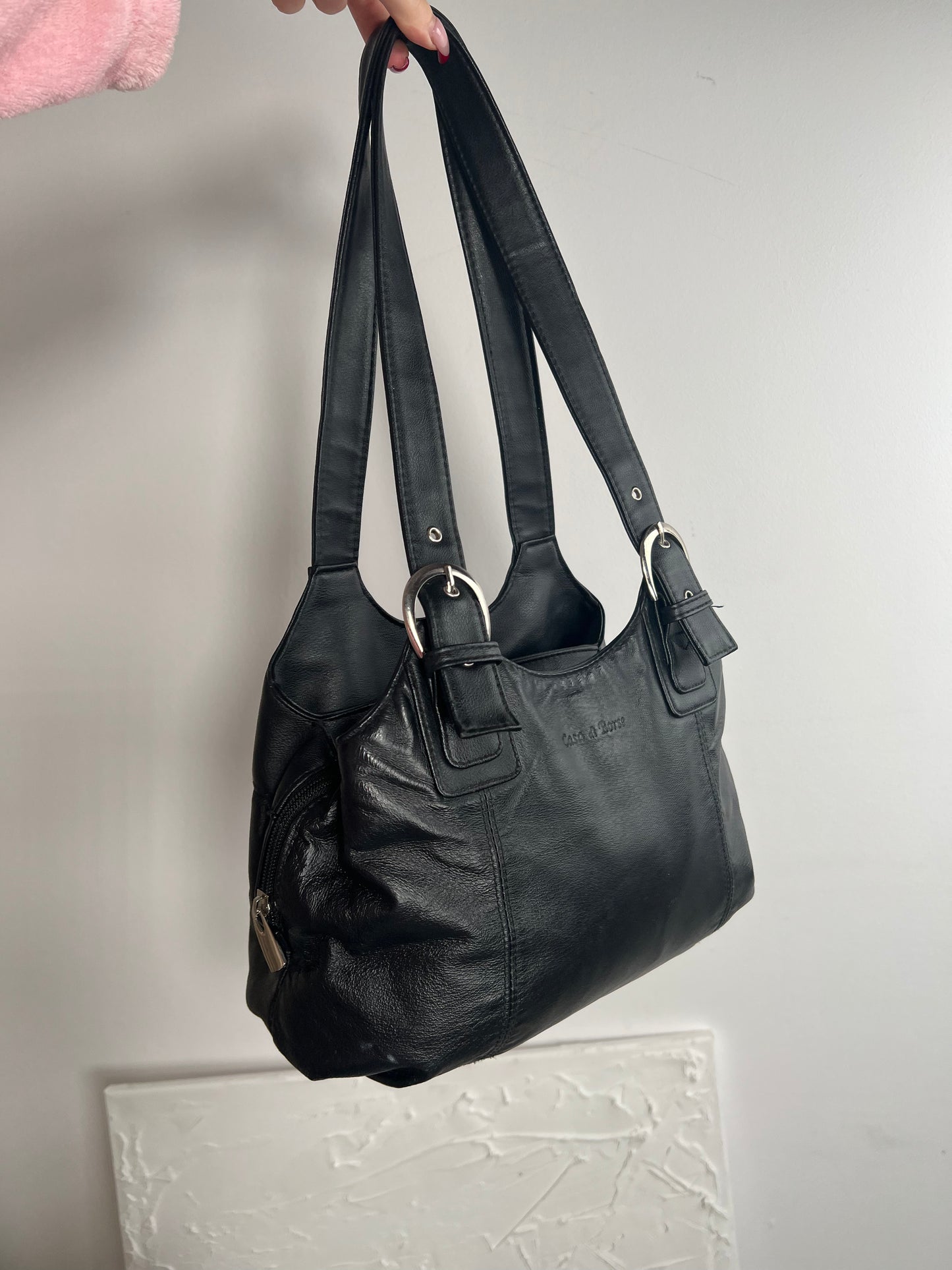 Bag made of natural leather