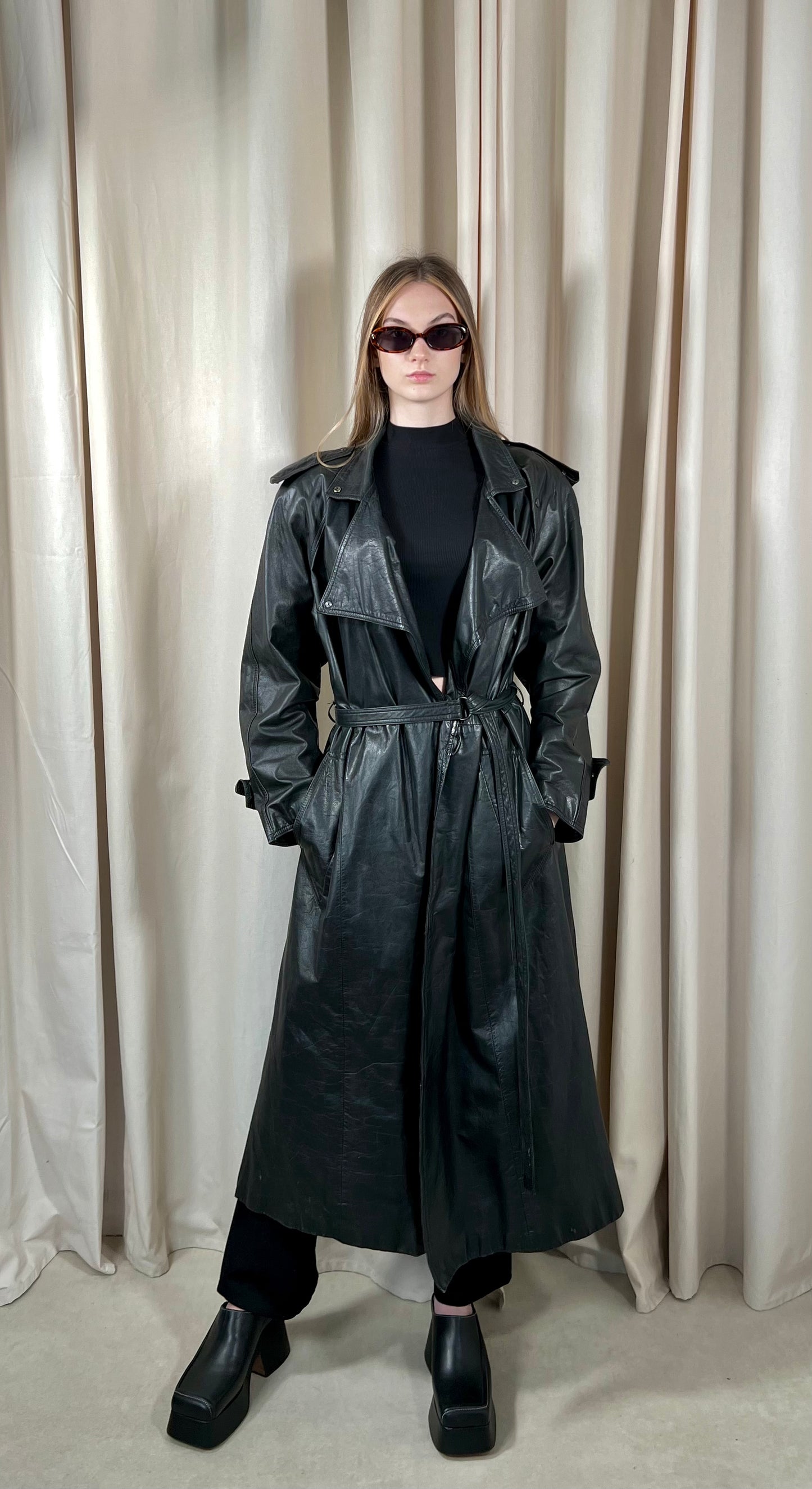 Natural leather coat
