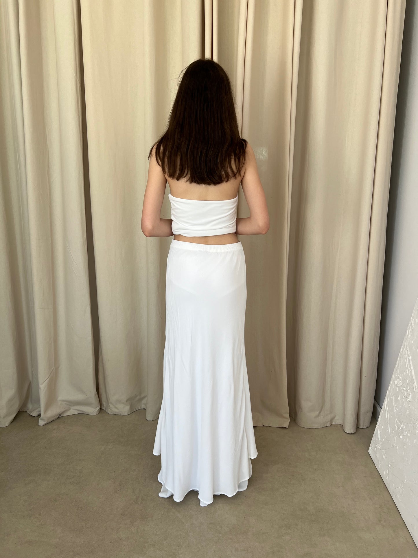White maxi skirt
