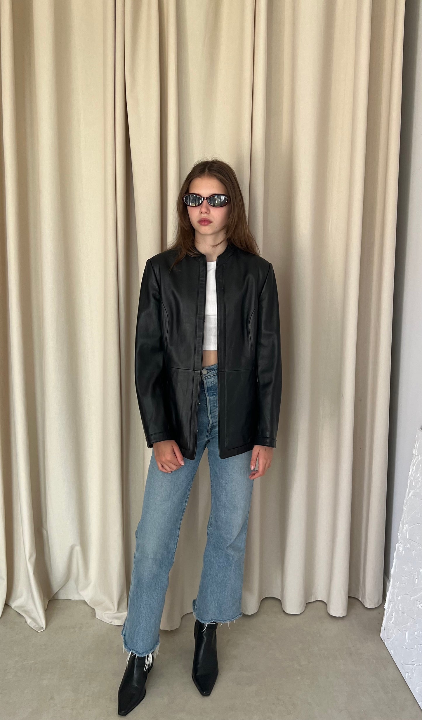 Black leather jacket