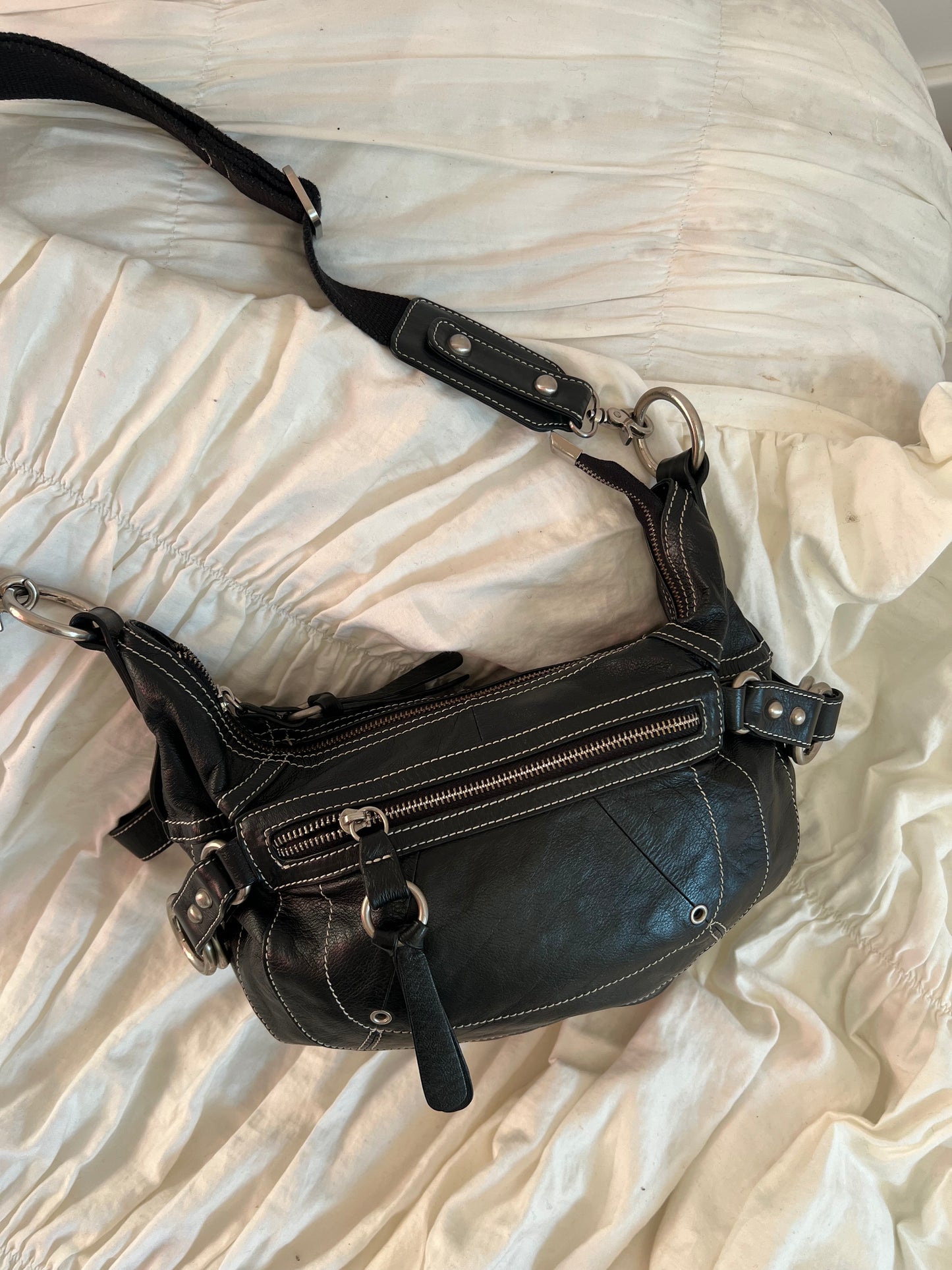 Black genuine leather bag