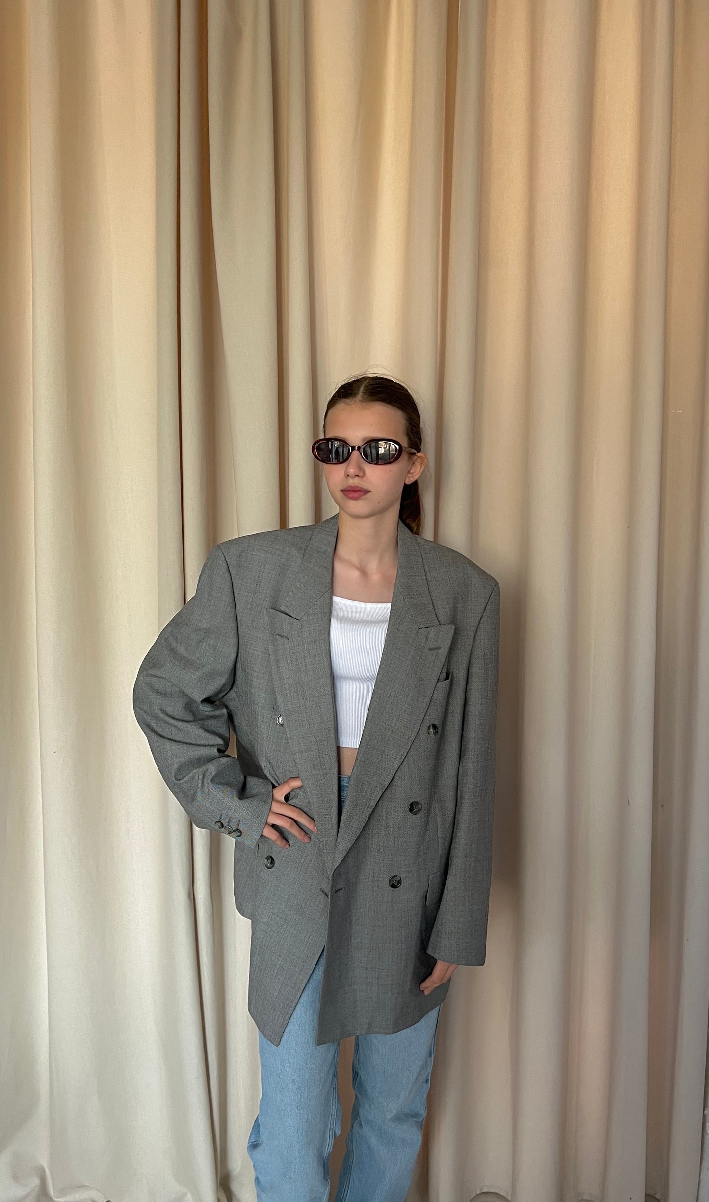 Double-breasted wool jacket