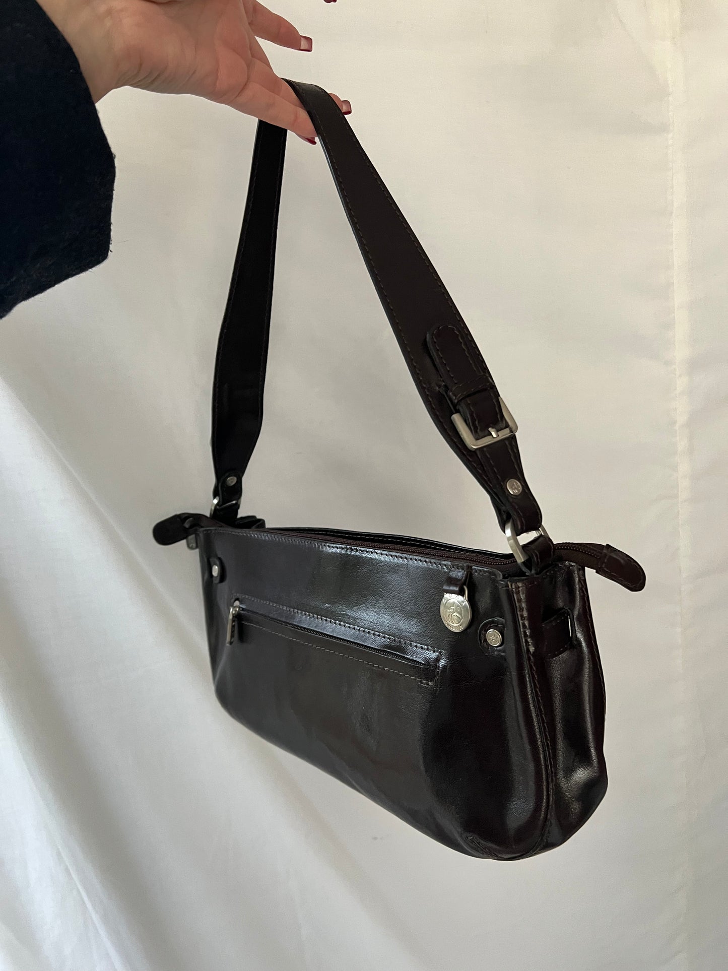 Brown bag made of genuine leather