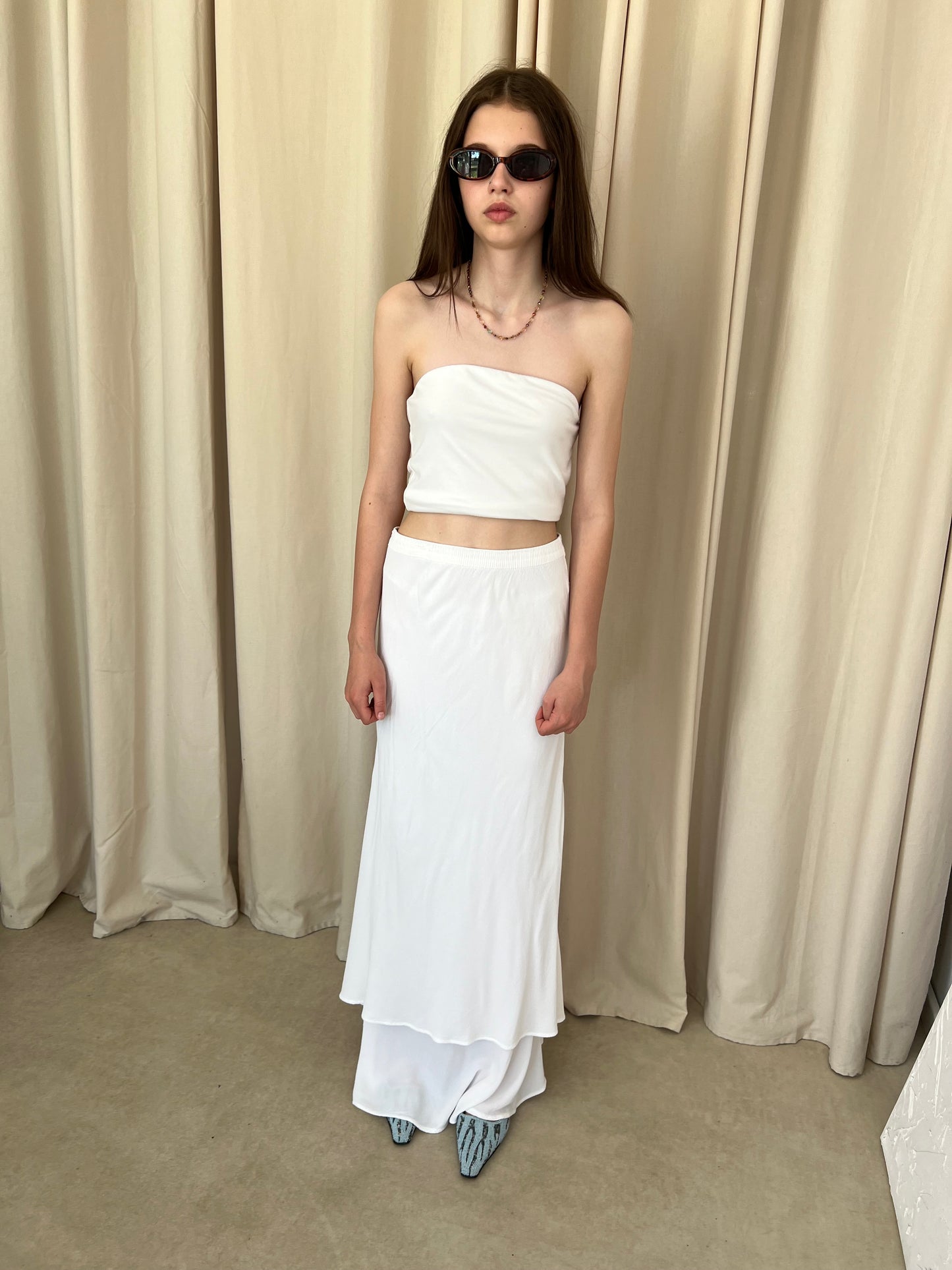 White maxi skirt