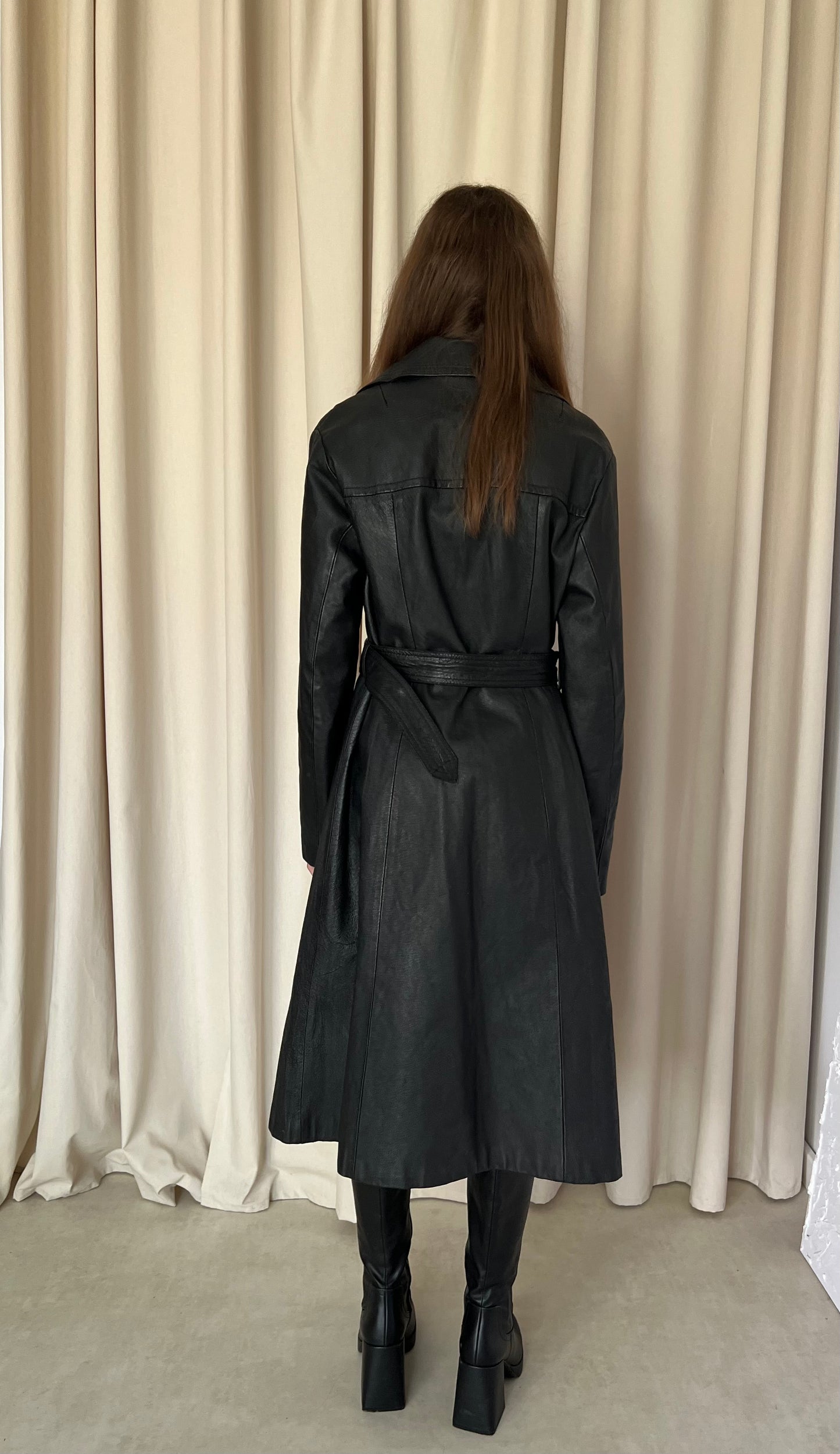 Natural leather coat