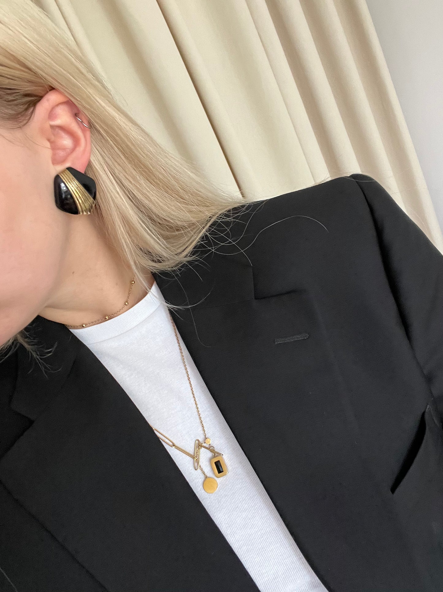 Vintage black and gold clips