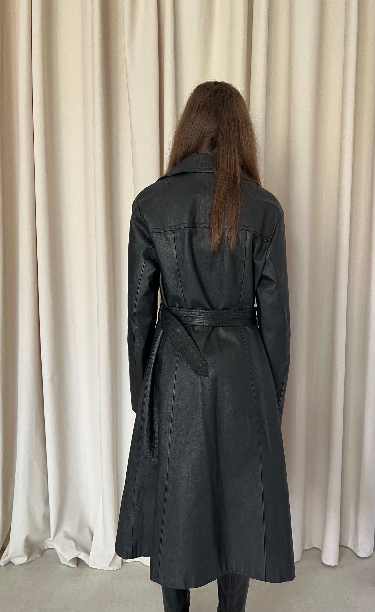 Natural leather coat