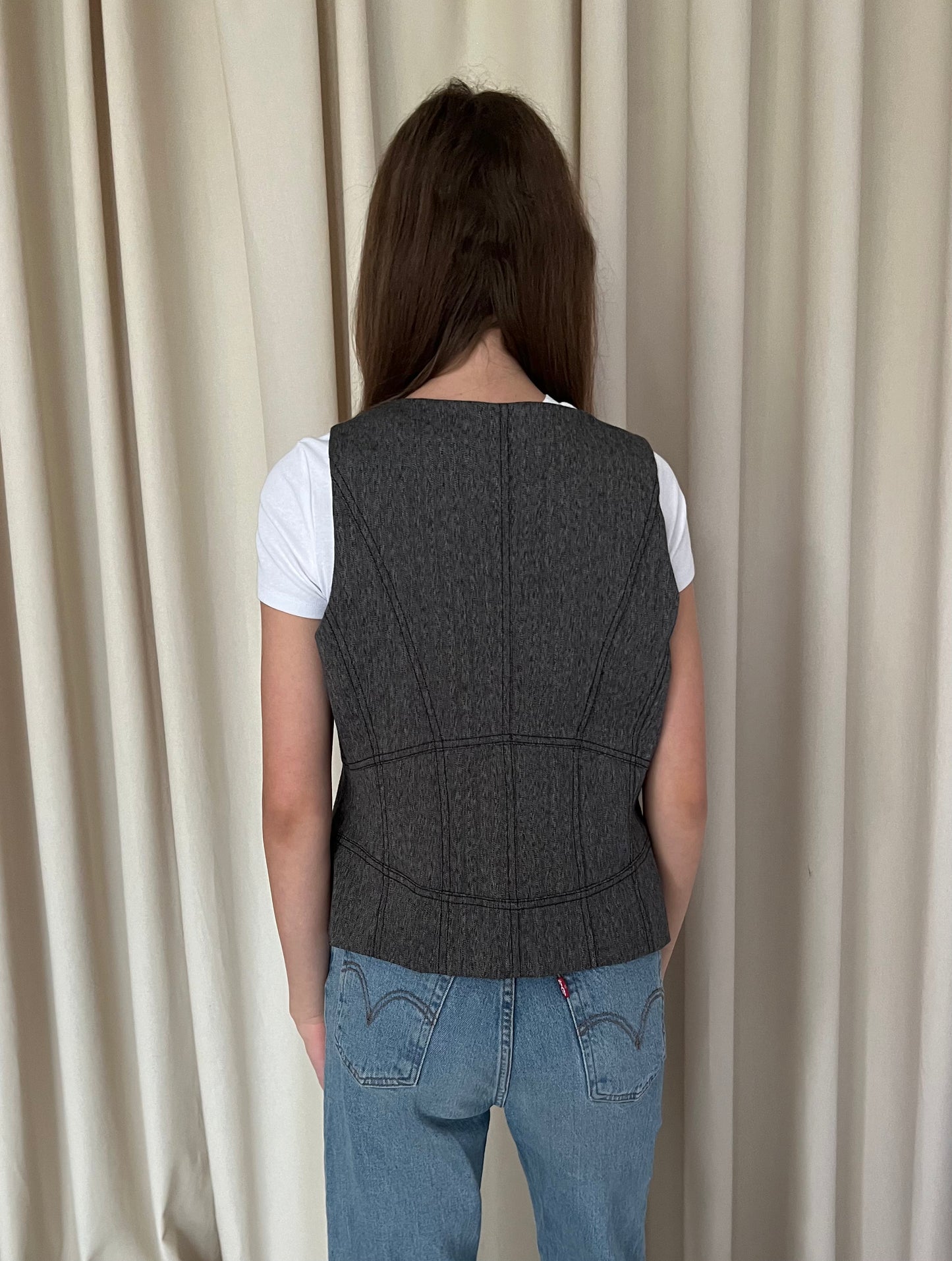 Gray suit vest