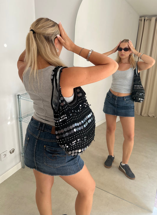 Beaded and sequined bag