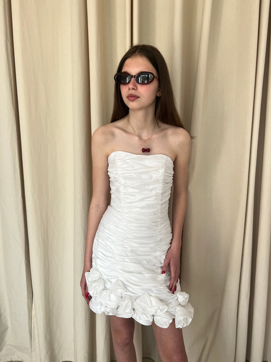 White dress with flowers