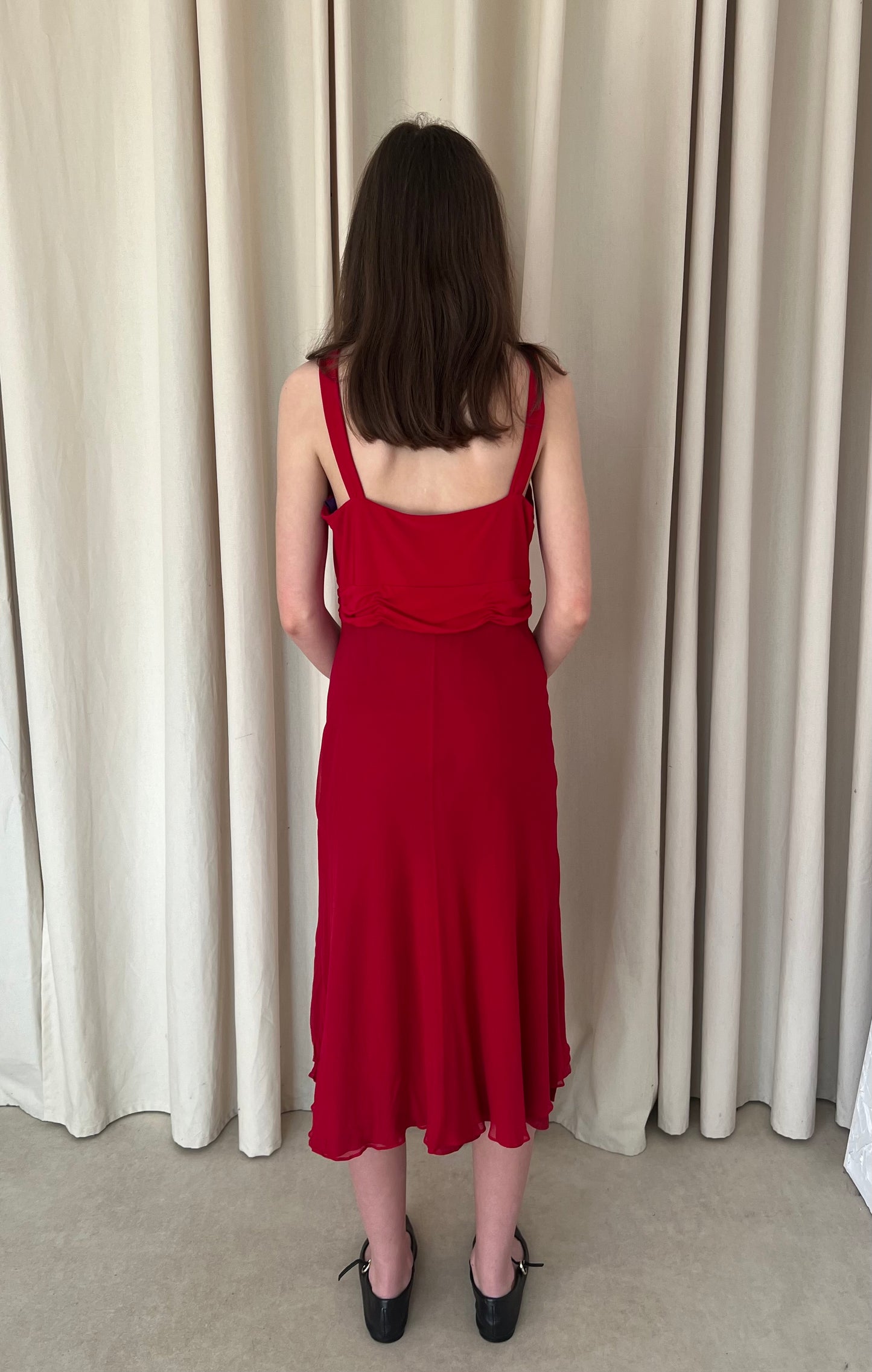 Czerwona sukienka 100% jedwab