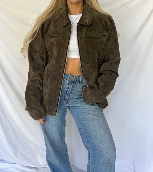 Zamszowa skórzana kurtka