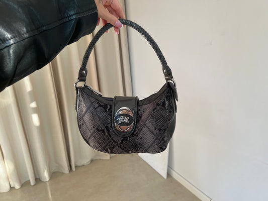 Gray snake print bag