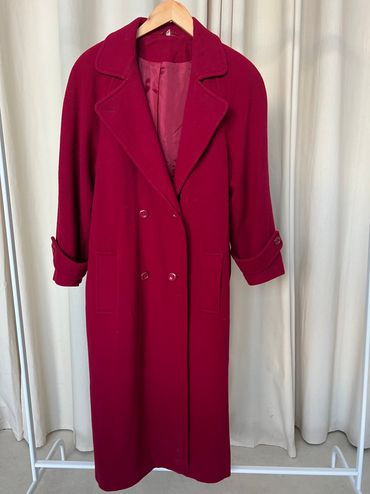 Czerwony płaszcz 100% wełna