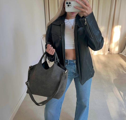 Gray roomy bag