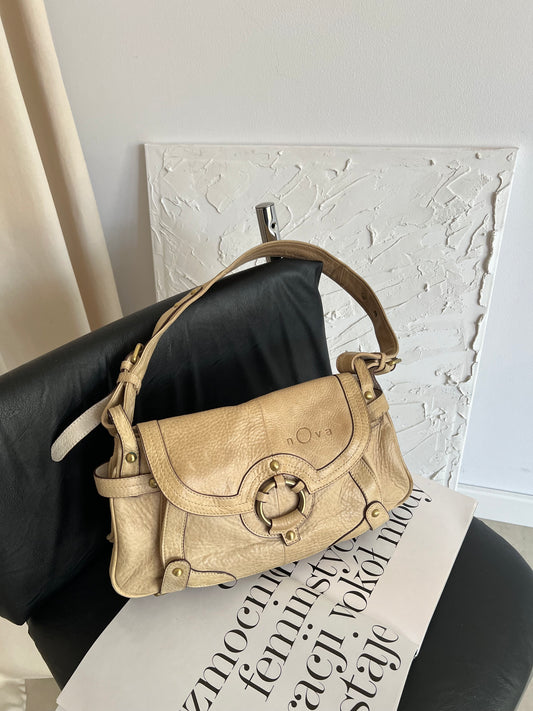 Beige genuine leather bag