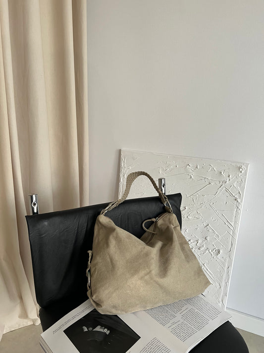 Beige shoulder bag