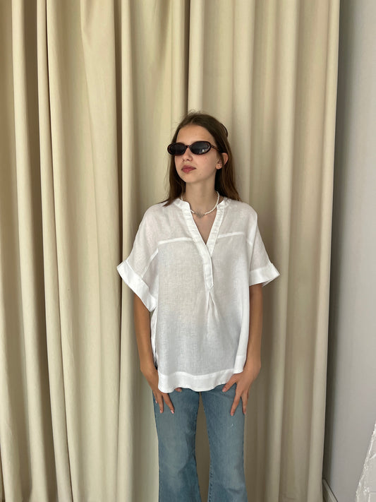 White linen blouse